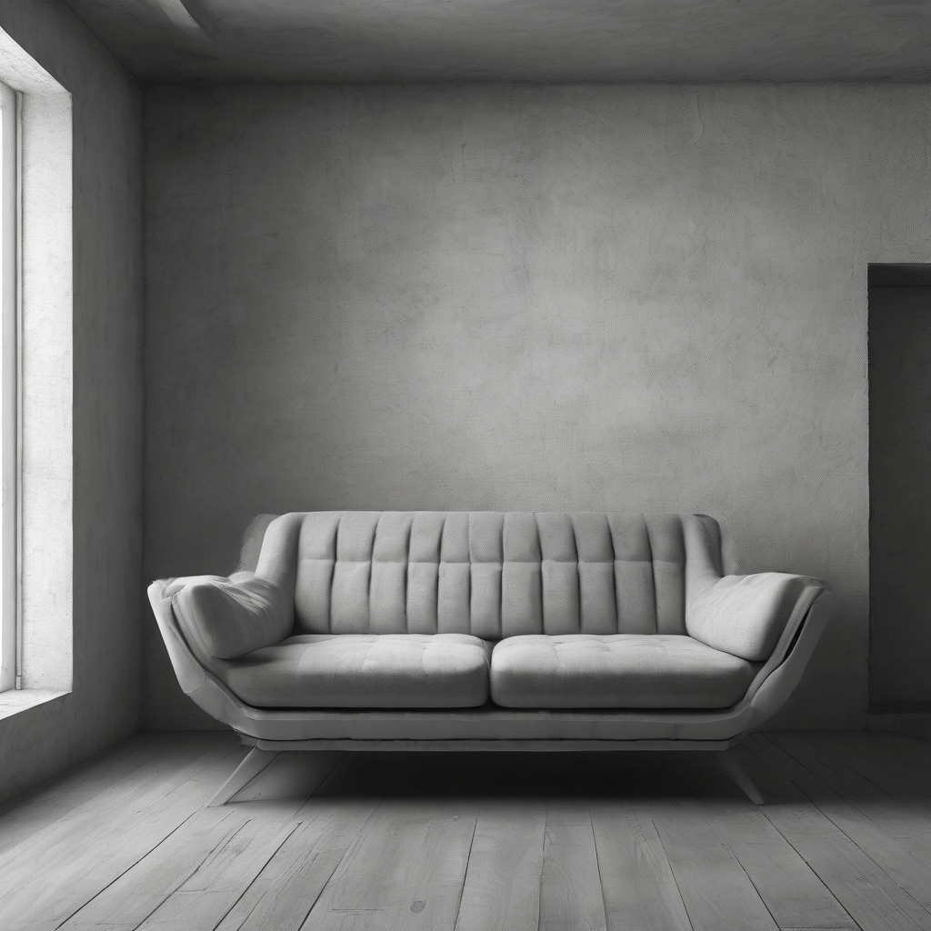 A sofa in a living room.
